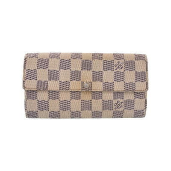 Louis Vuitton Damier Azur White Portefeuille Sarah Bifold Long Wallet - Picture 1 of 5